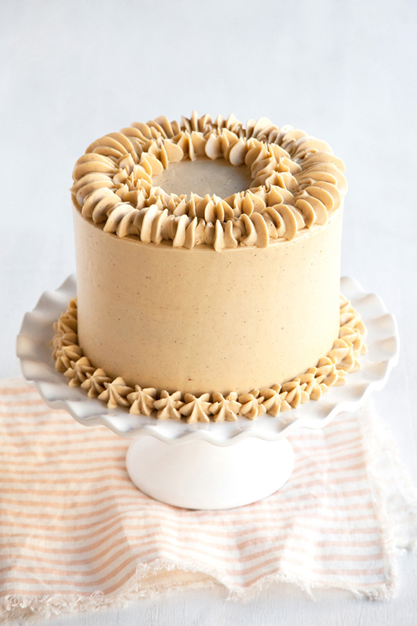 Pear Almond Cake with Maple Spice Frosting | Tessa Huff for TheCakeBlog.com