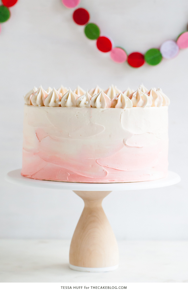 Peppermint Red Velvet Cake - bright red cake layered with white chocolate peppermint buttercream | by Tessa Huff for TheCakeBlog.com