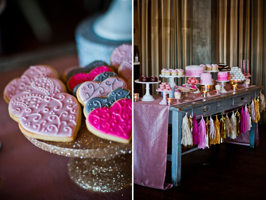 Pink & Gold Valentine's Dessert Table | TheCakeBlog.com