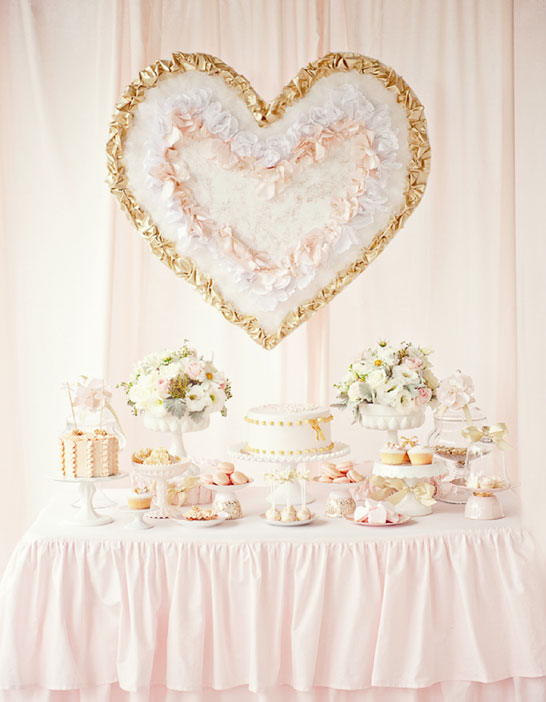 Pink & Gold Valentines Dessert Table | TheCakeBlog.com