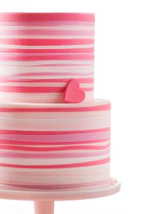 Pink Striped Heart Cake | by Allison Kelleher for TheCakeBlog.com