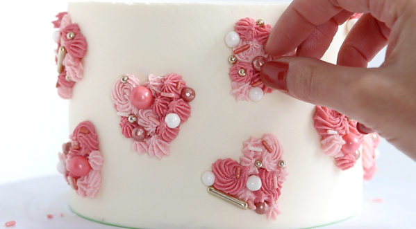 Piped Hearts Valentine's Cake | by Whitney DePaoli for TheCakeBlog.com