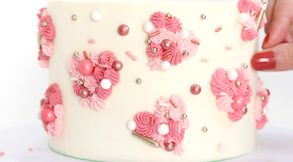 Piped Hearts Valentine's Cake | by Whitney DePaoli for TheCakeBlog.com