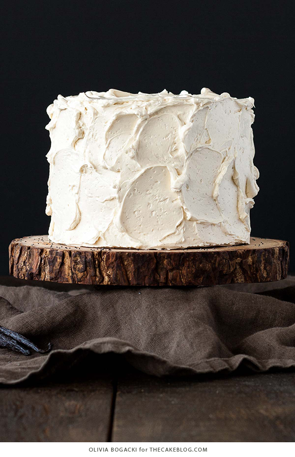 Poppy Seed Cake - poppy seed studded cake with vanilla bean frosting and poppy seed filling | by Olivia Bogacki for TheCakeBlog.com