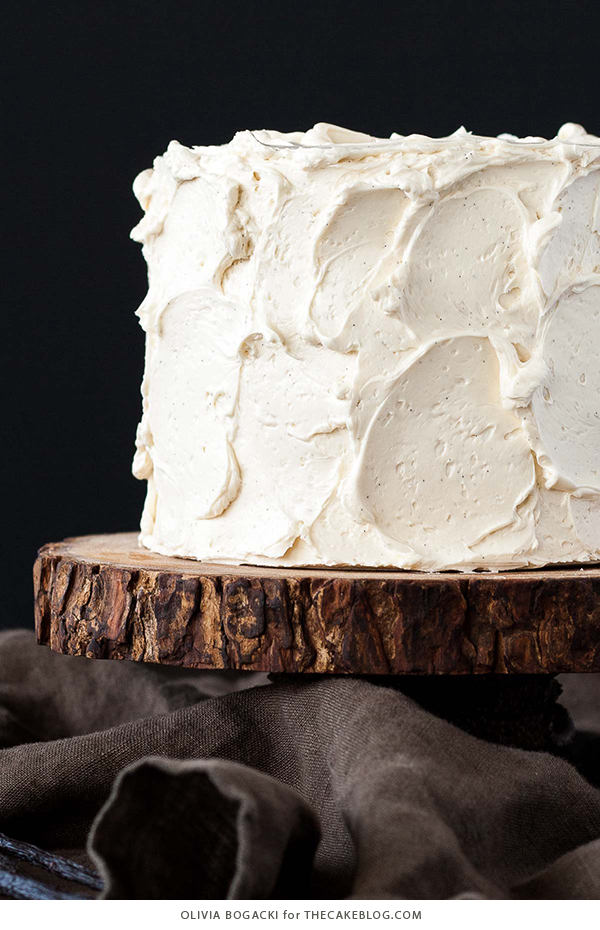 Poppy Seed Cake - poppy seed studded cake with vanilla bean frosting and poppy seed filling | by Olivia Bogacki for TheCakeBlog.com