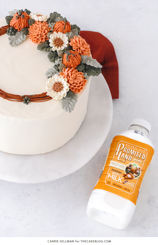 Pumpkin Spice Cake - moist pumpkin cake with cinnamon, ginger and nutmeg paired with pumpkin spice buttercream frosting | by Carrie Sellman for TheCakeBlog.com