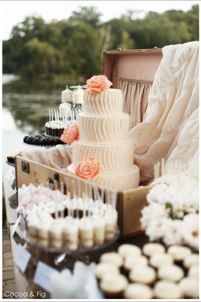 Romantic Rose & Peach Dessert Display