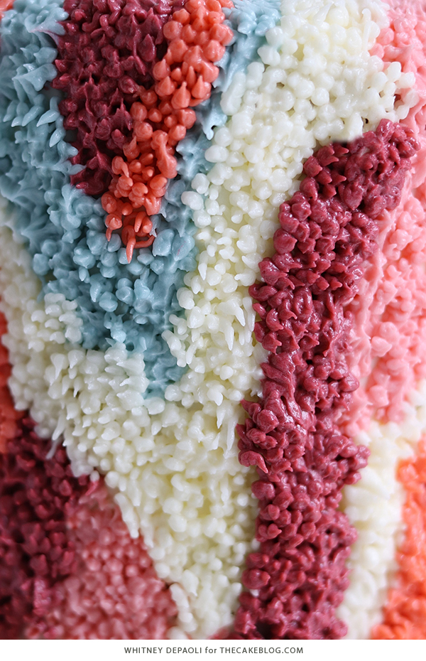 Shag Cake - how to make a fuzzy textured cake inspired by 70's shag carpet | by Whitney DePaoli for TheCakeBlog.com
