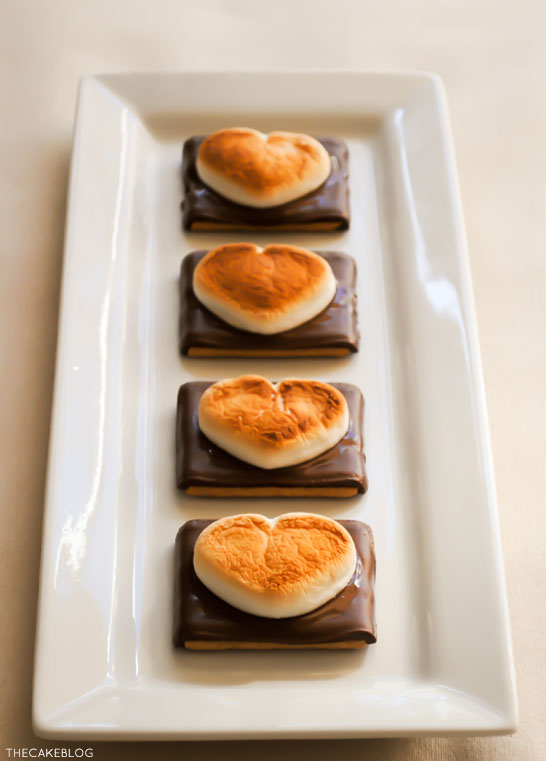 Heart Shaped S'more Cookies!! A super easy, 3 ingredient Valentines treat that takes less than 10 minutes! | by Carrie Sellman for TheCakeBlog.com