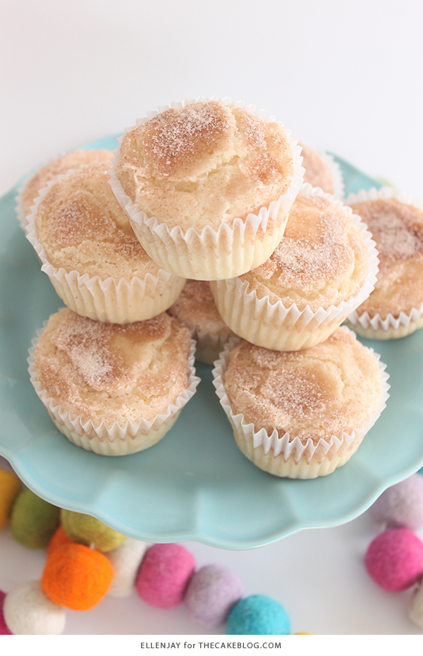 Snickerdoodle Cupcakes - cinnamon sugar cupcakes topped with delicious brown sugar buttercream. A holiday cupcake recipe inspired by the classic Christmas cookie | by ellenJAY for TheCakeBlog.com