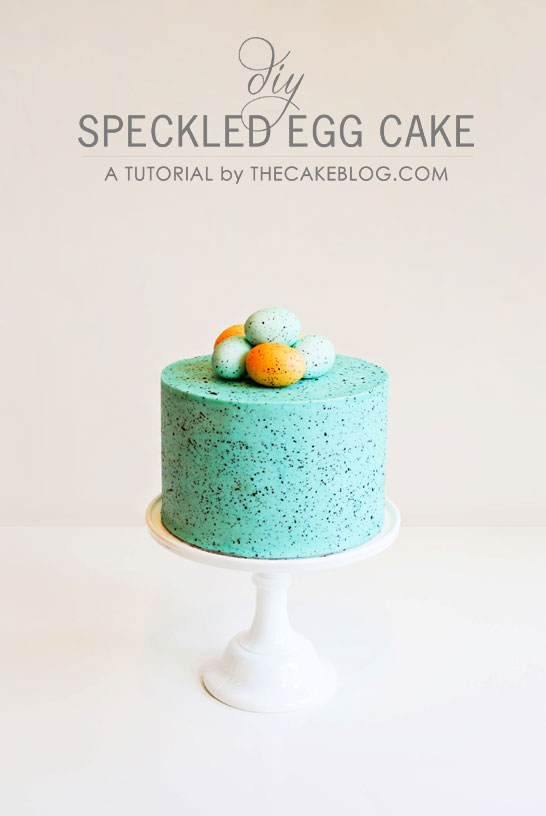 The original Speckled Egg Cake! Learn how to make this springy Easter cake with a step-by-step tutorial | by Carrie Sellman for TheCakeBlog.com