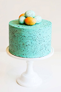 DIY Speckled Egg Cake  | by Carrie Sellman for TheCakeBlog.com