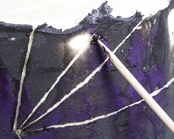 Spiderweb Cake - how to make an easy spiderweb cake with buttercream | by Erin Gardner for TheCakeBlog.com