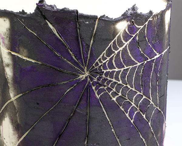 Spiderweb Cake - how to make an easy spiderweb cake with buttercream | by Erin Gardner for TheCakeBlog.com