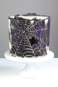 Spiderweb Cake - how to make an easy spiderweb cake with buttercream | by Erin Gardner for TheCakeBlog.com