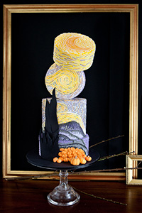 Starry Night Halloween Cake | by Blissfully Sweet for TheCakeBlog.com