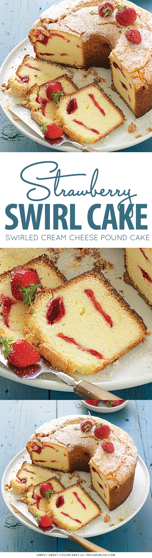 Strawberry Swirl Cream Cheese Pound Cake | on TheCakeBlog.com
