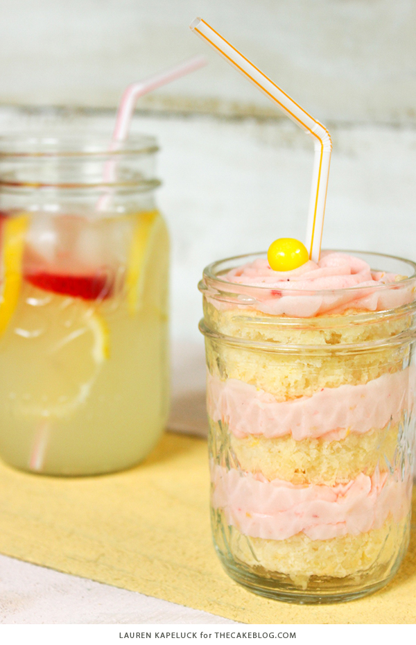 Strawberry Lemonade Cupcakes - moist lemon cupcakes paired with fresh strawberry buttercream for the perfect combination of sour and sweet | by Lauren Kapeluck for TheCakeBlog.com