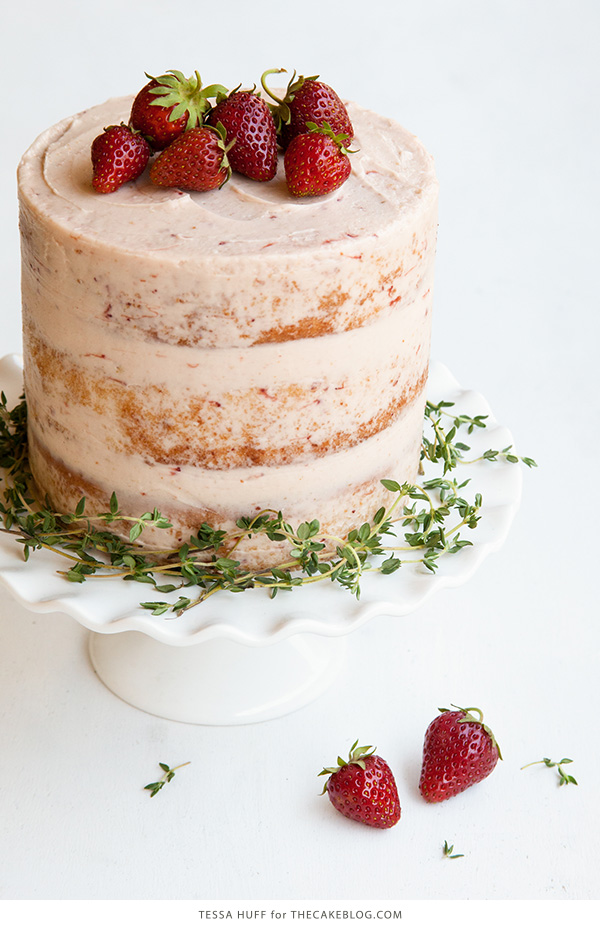 Strawberry Thyme Cake | by Tessa Huff for TheCakeBlog.com
