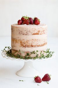 Strawberry Thyme Cake | by Tessa Huff for TheCakeBlog.com