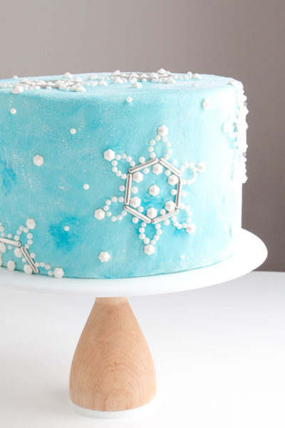 Sueded Buttercream with Sprinkle Snowflakes