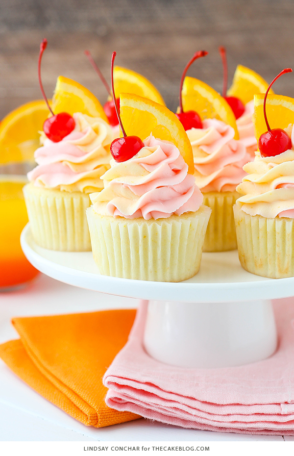 Tequila Sunrise Cupcake Recipe | by Lindsay Conchar for TheCakeBlog.com