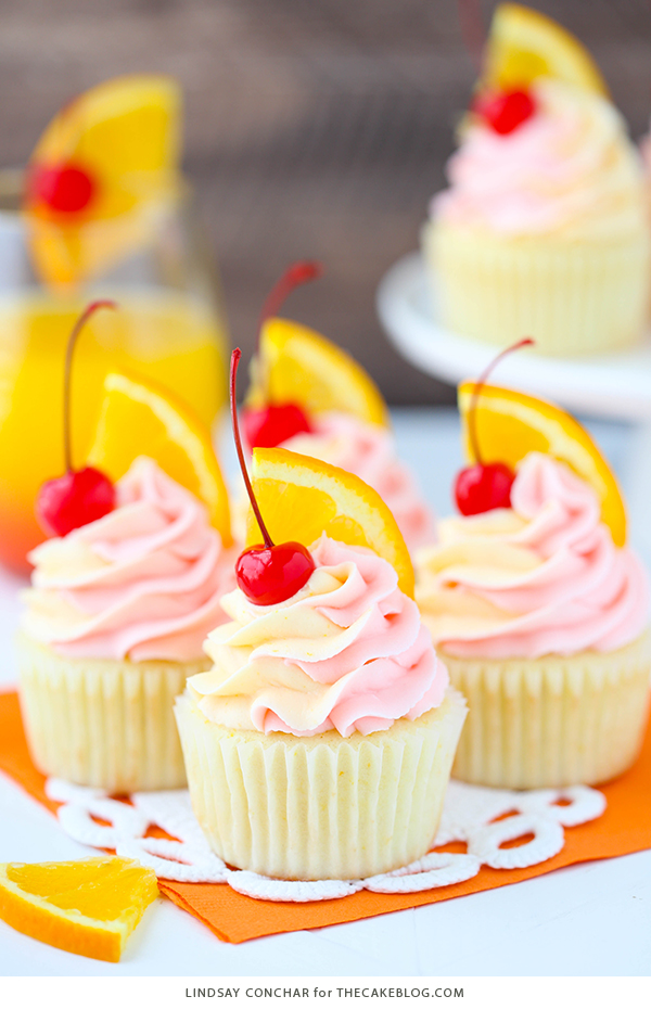 Tequila Sunrise Cupcake Recipe | by Lindsay Conchar for TheCakeBlog.com