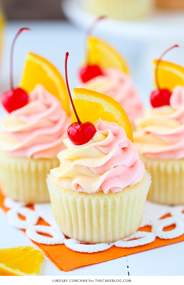 Tequila Sunrise Cupcake Recipe | by Lindsay Conchar for TheCakeBlog.com