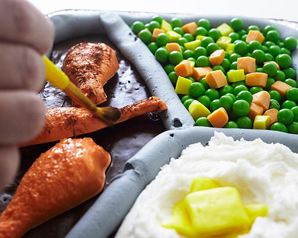 TV Dinner Cake - an easy and fun sheet cake for Father's Day and April Fools Day | by Cakegirls for TheCakeBlog.com