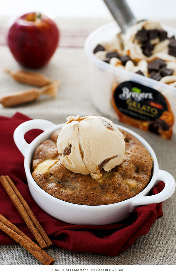 Warm Apple Cake with Salted Caramel Gelato | by Carrie Sellman for TheCakeBlog.com