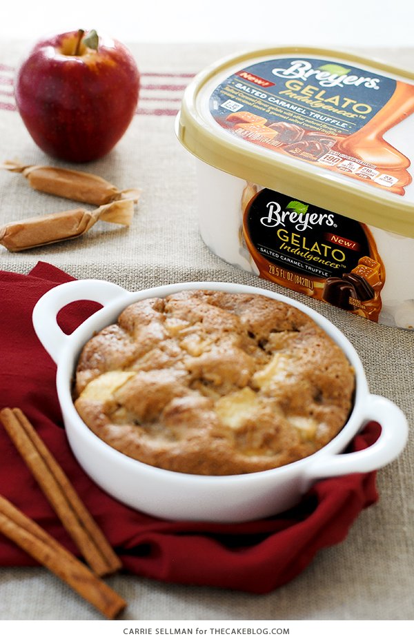 Warm Apple Cake with Salted Caramel Gelato | by Carrie Sellman for TheCakeBlog.com