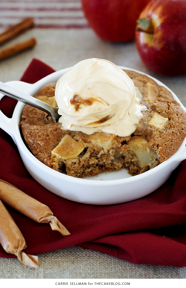 Warm Apple Cake with Salted Caramel Gelato | by Carrie Sellman for TheCakeBlog.com