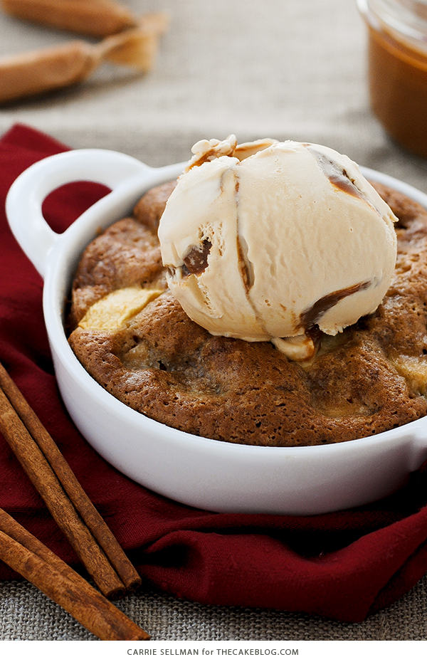 Warm Apple Cake with Salted Caramel Gelato | by Carrie Sellman for TheCakeBlog.com