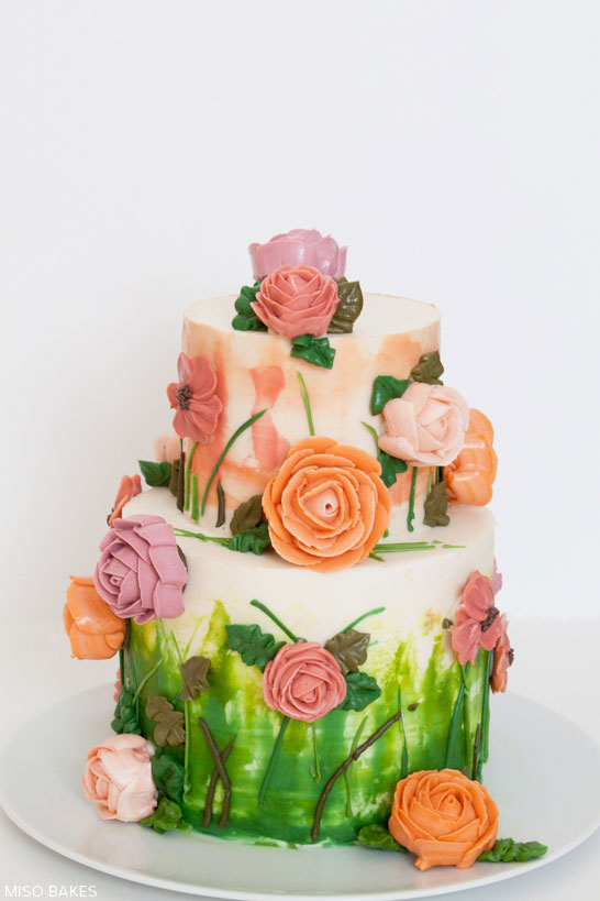 DIY Watercolor Cake Tutorial by Miso Bakes | TheCakeBlog.com
