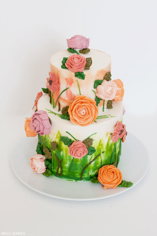 DIY Watercolor Cake Tutorial by Miso Bakes | TheCakeBlog.com
