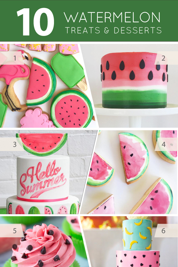 10 Watermelon Treats - cakes, cupcakes, cookies, macarons and desserts for watermelon lovers | on TheCakeBlog.com