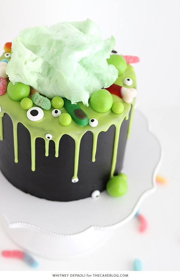 Witch Cauldron Cake - how to make an amazing Halloween cauldron cake that looks like bubbling witches' brew | by Whitney DePaoli for TheCakeBlog.com