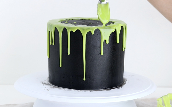 Witch Cauldron Cake - how to make an amazing Halloween cauldron cake that looks like bubbling witches' brew | by Whitney DePaoli for TheCakeBlog.com